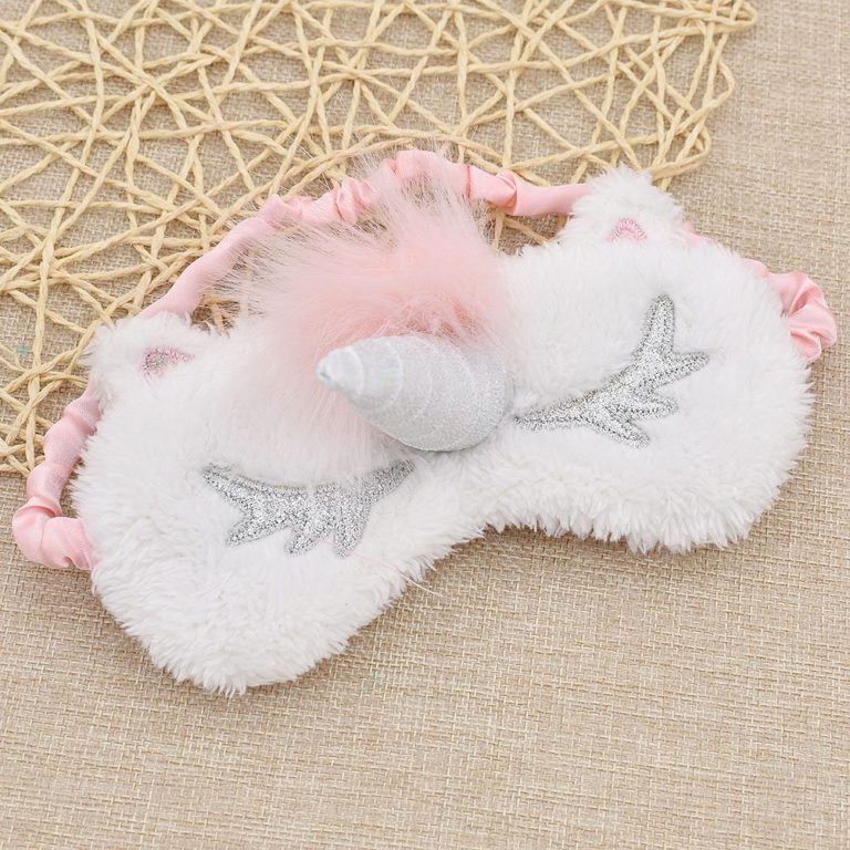 Masque De Sommeil Licorne Peluche Douce - Cache-yeux Confortable Pour Nuit, Voyage, Sieste, Garçons Et Filles