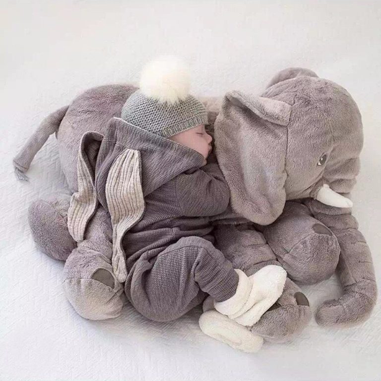 Oreiller De Soutien Cervical Enfant – Éléphant Rose – Collection Bébé Calplush – Neuf
