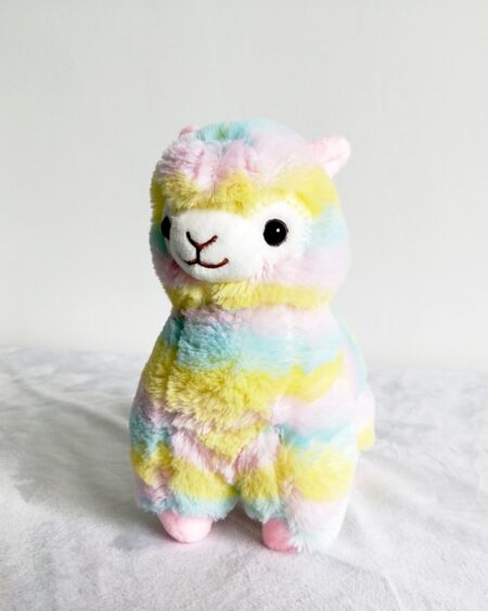 shineboutique, peluche lama arc en ciel, peluche douce multicolore pour enfant, peluche originale