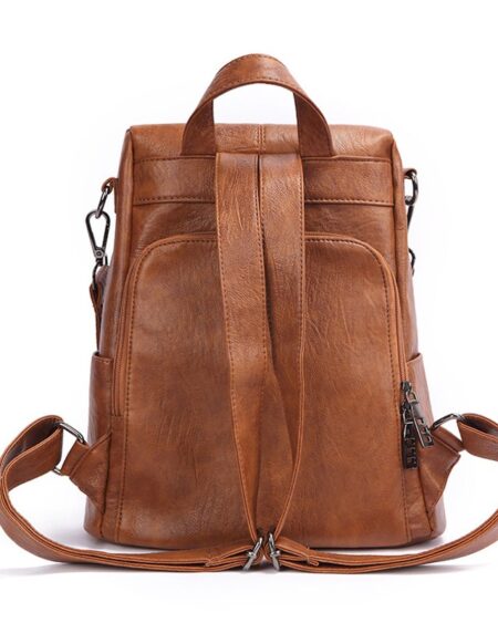 Shineboutique, sac à dos à fermeture cachée Evita, sac à dos antivol, sac à doc en cuir, sac à dos de voyage