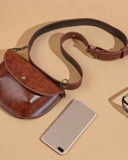 Sac Ceinture Cuir Vintage Marron