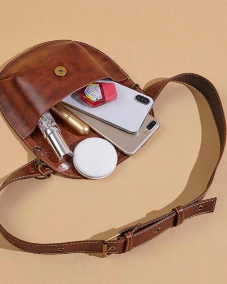 Sac Ceinture Cuir Vintage Marron