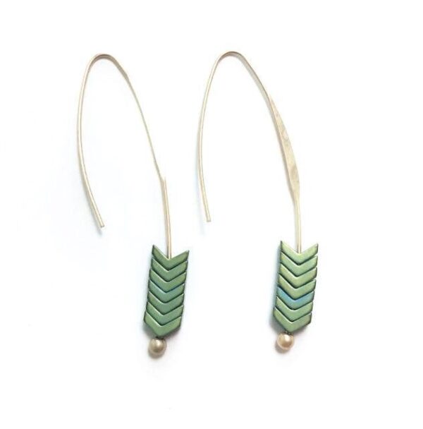 Boucles D'oreilles Pendantes Vintage Dorées - Sans Marque, Occasion, Style Rétro Original