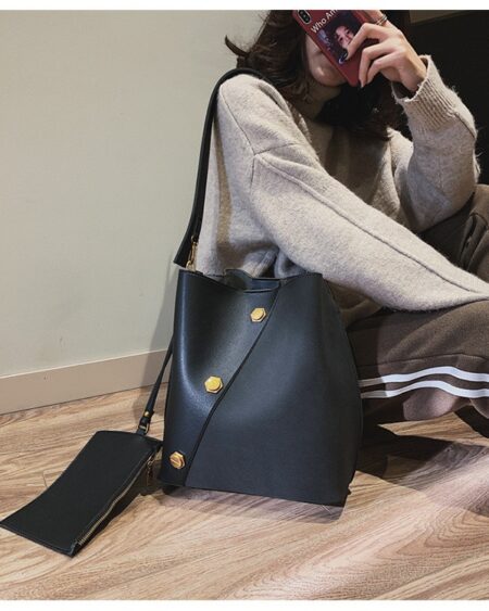 sac seau cuir et daim zana