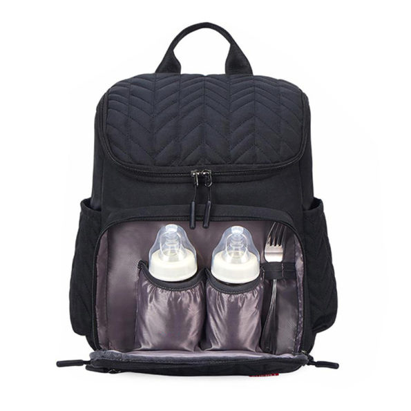 Sac à Dos à Langer Waterproof Noir Casual – Tinéo, Mains Libres Et évolutif Pour Parents Modernes