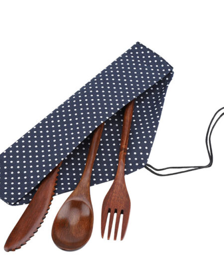 shineboutique, set de couverts bambou, set de 3 couverts en bois, set de couverts réutilisables écologiques biodégradables