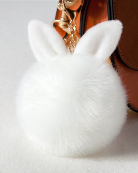 shine boutique, porte-clés pompon lapin, porte-clé pompon fourrure, porte-clés boule de poil