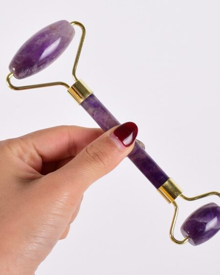 shine boutique, coffret massage facial améthyste, rouleau de jade, rouleau de massage visage et corps, rouleau de cristal, soin visage
