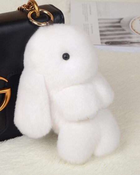 shineboutique, porte-clés lapin fourrure, lapin peluche, porte-clé peluche, porte-clé mignon et doux