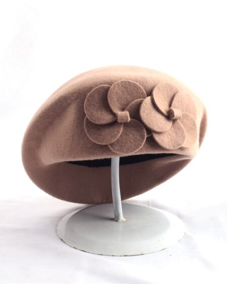 shine boutique, béret fleur, béret vintage laine, béret rétro