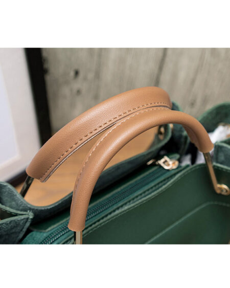 shine boutique, sac cabas cuir adriana vert, sac bandoulière femme