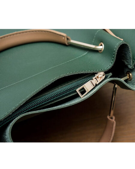 shine boutique, sac cabas cuir adriana vert, sac bandoulière femme