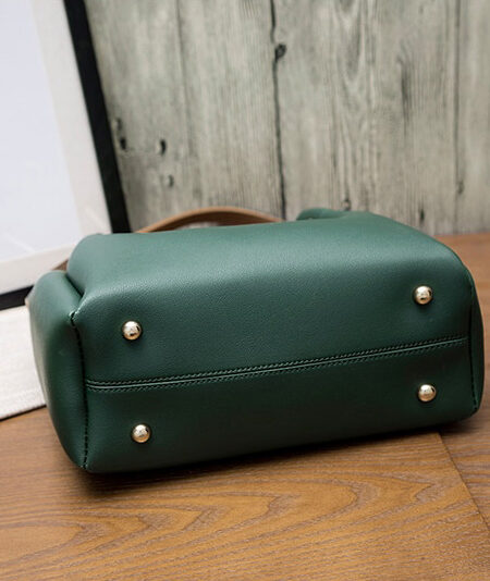 shine boutique, sac cabas cuir adriana vert, sac bandoulière femme