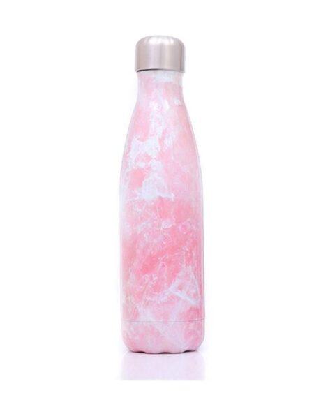 shineboutique, bouteille isotherme marbre rose, gourde isotherme, bouteille inox