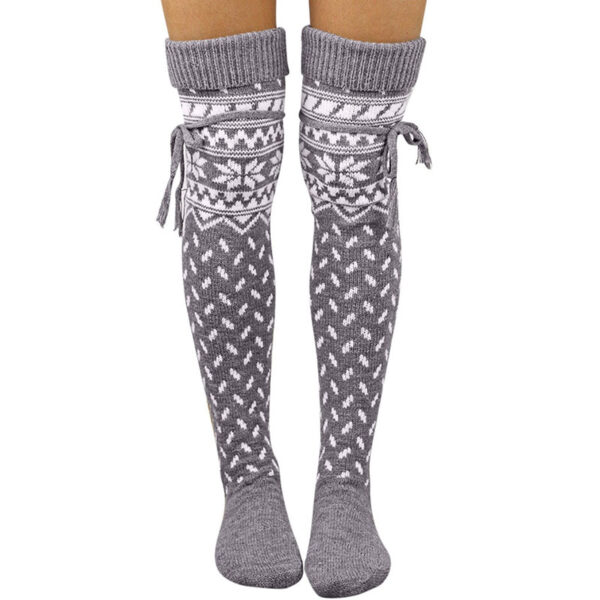 2 Paires Chaussettes Hautes Femme Avec Nœud & Cœur - Bas Longs Décoratifs - Pour Fête, Carnaval, Cosplay