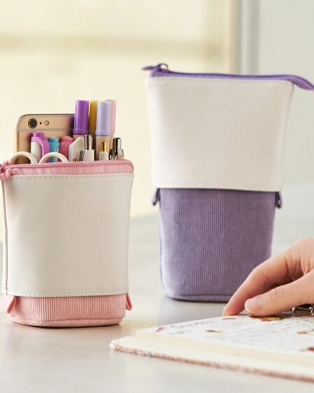 Trousse Pop-Up Cuir Violette
