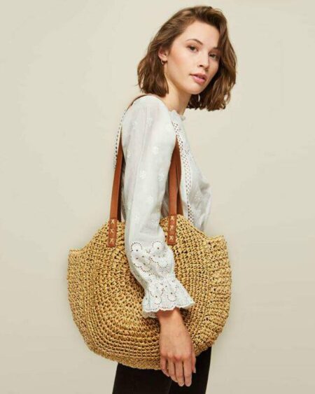 sac paille plage brun tangara, shineboutique