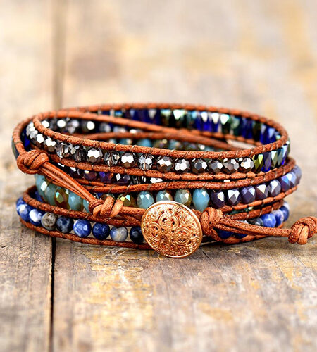 bracelet pierre wrap lapis lazuli