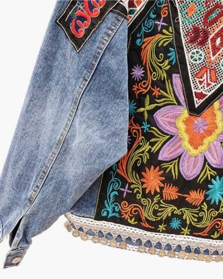 veste en jean hippie bohème