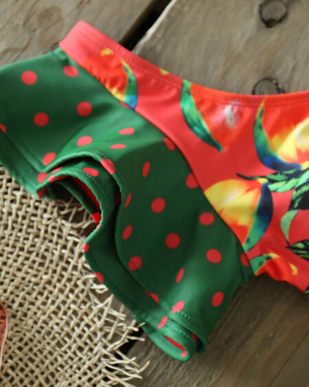 maillot 2 pièces tropical asymétrique isae