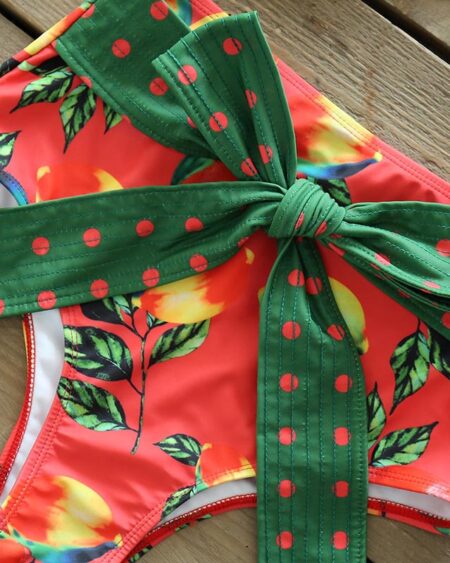 maillot 2 pièces tropical asymétrique isae