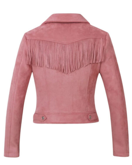 veste boho daim frange