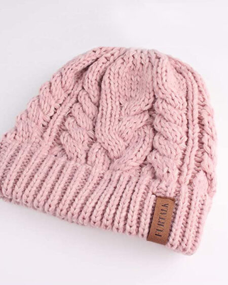 bonnet ponytail tricot rose