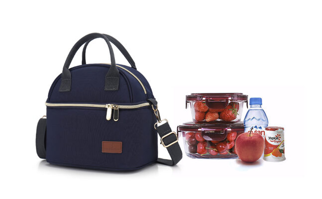 Lunch Bag Isotherme Femme Bleu ou Sac Repas - ShineBoutique