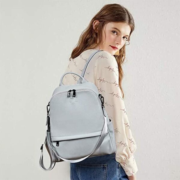 Sac à Dos Femme, Sacs a Main de Voyage Elegant Mini Sac Bandoulière Portés en Cuir PU Nylon Noir, Fille Petit Antivol Pour Ordinateur Portable, Ados Loisir Vintage pour Sport Travail