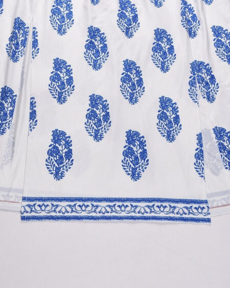 Robe Bohème Longue Fleurs Bleues