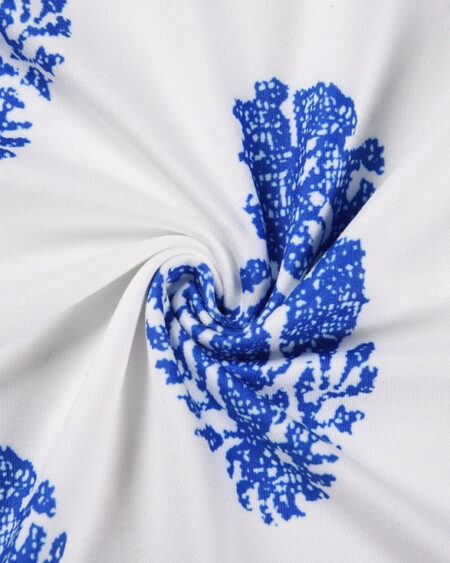 Robe Bohème Longue Fleurs Bleues