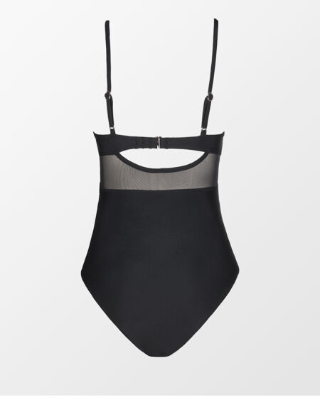Maillot de Bain 1 Pièce Cache Cœur Noir
