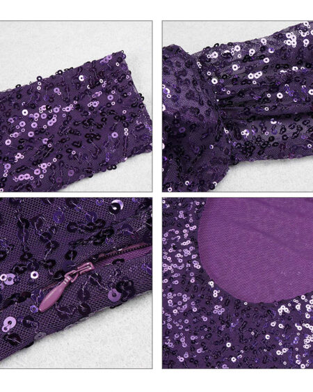 Robe de Soirée Sequin Violette