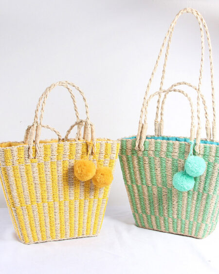 Sac Paille et Pompon Trapèze