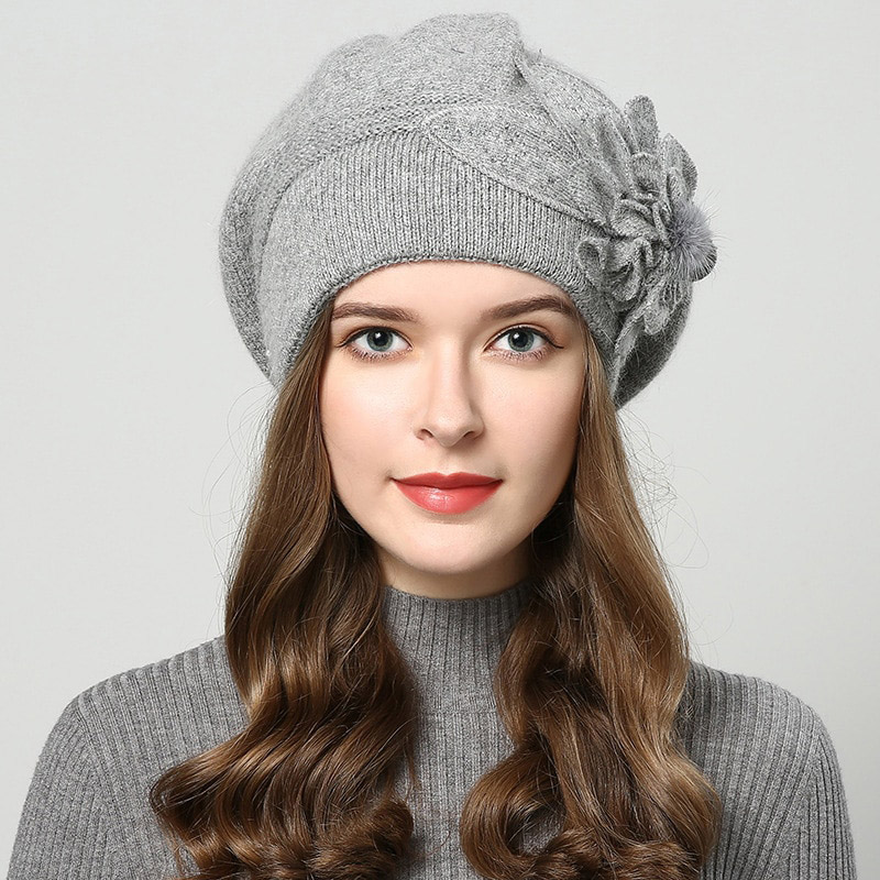 Béret En Laine Pour Femme - Taille Unique 56-58 Cm - Style Vintage Avec Nœud - Couleur Café - Cadeau élégant