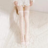 Chaussettes Hautes Femme Lolita - 50cm, Coton, Style Rayé Torsadé - Parfaites Avec Robe, Jupe Ou Short, Tailles 38-44 - 10