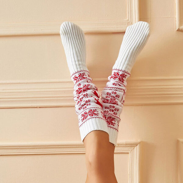 Lot De 3 Paires Chaussettes Montantes Femme - Design Slouchy à Deux Tons - Haute Jusqu'au Genou - Confortable - 3