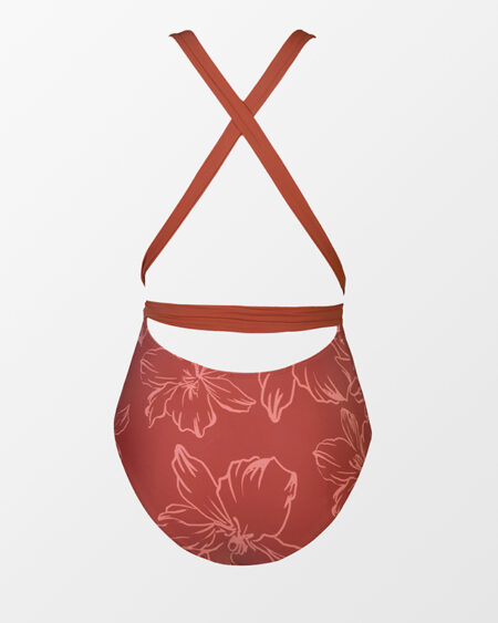 Maillot de Bain Bohème 1 Pièce Lacet Terracotta