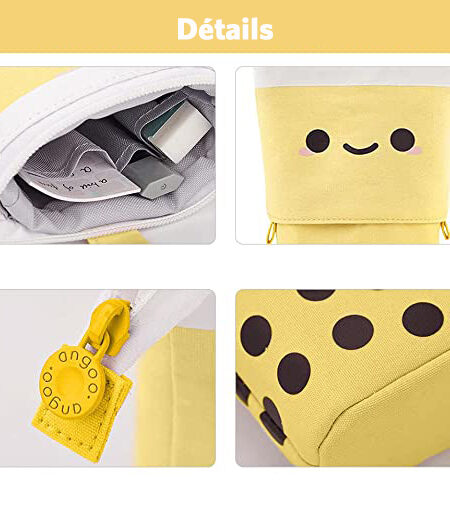 Trousse Rétractable Bubble Tea Jaune