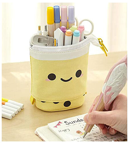 Trousse Rétractable Bubble Tea Jaune