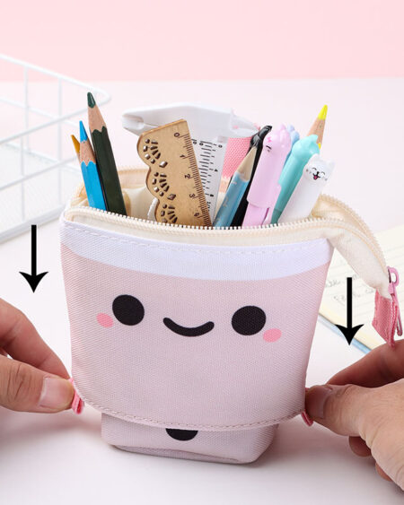 trousse rétractable bubble tea rose