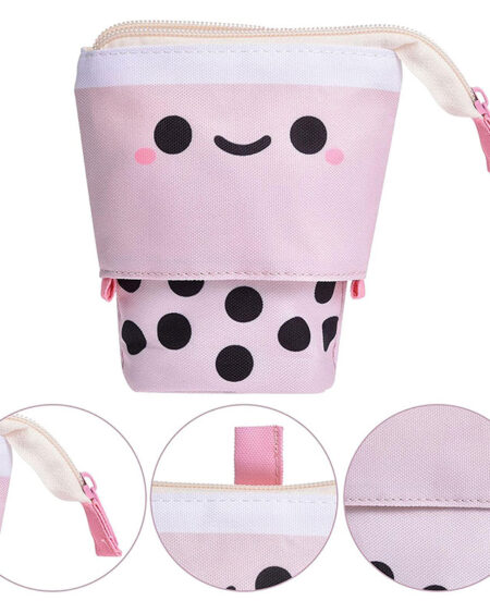 trousse rétractable bubble tea rose