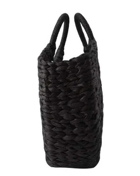Sac Paille Demi-Lune Raphia Noir