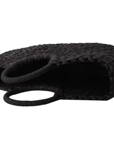 Sac Paille Demi-Lune Raphia Noir