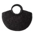 Sac Paille Demi-Lune Raphia Noir