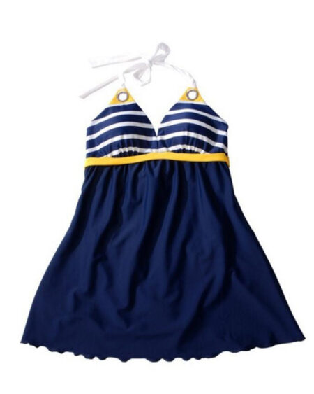 Maillot de Bain Robe Bleu Rayé - MARINA