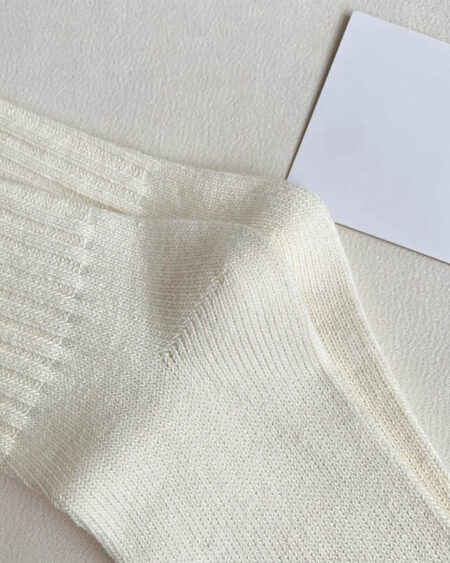 chaussettes hautes femme côtelées blanches