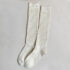 chaussettes hautes femme côtelées blanches