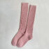 Chaussettes Hautes Femme Roses Côtelées