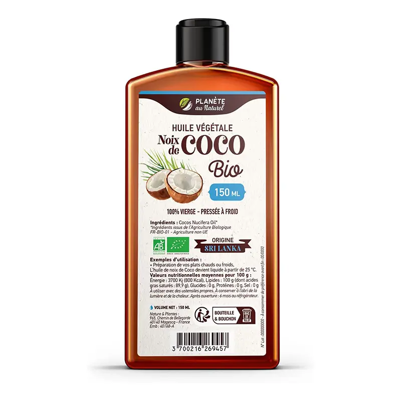 huile de coco bio planète au naturel